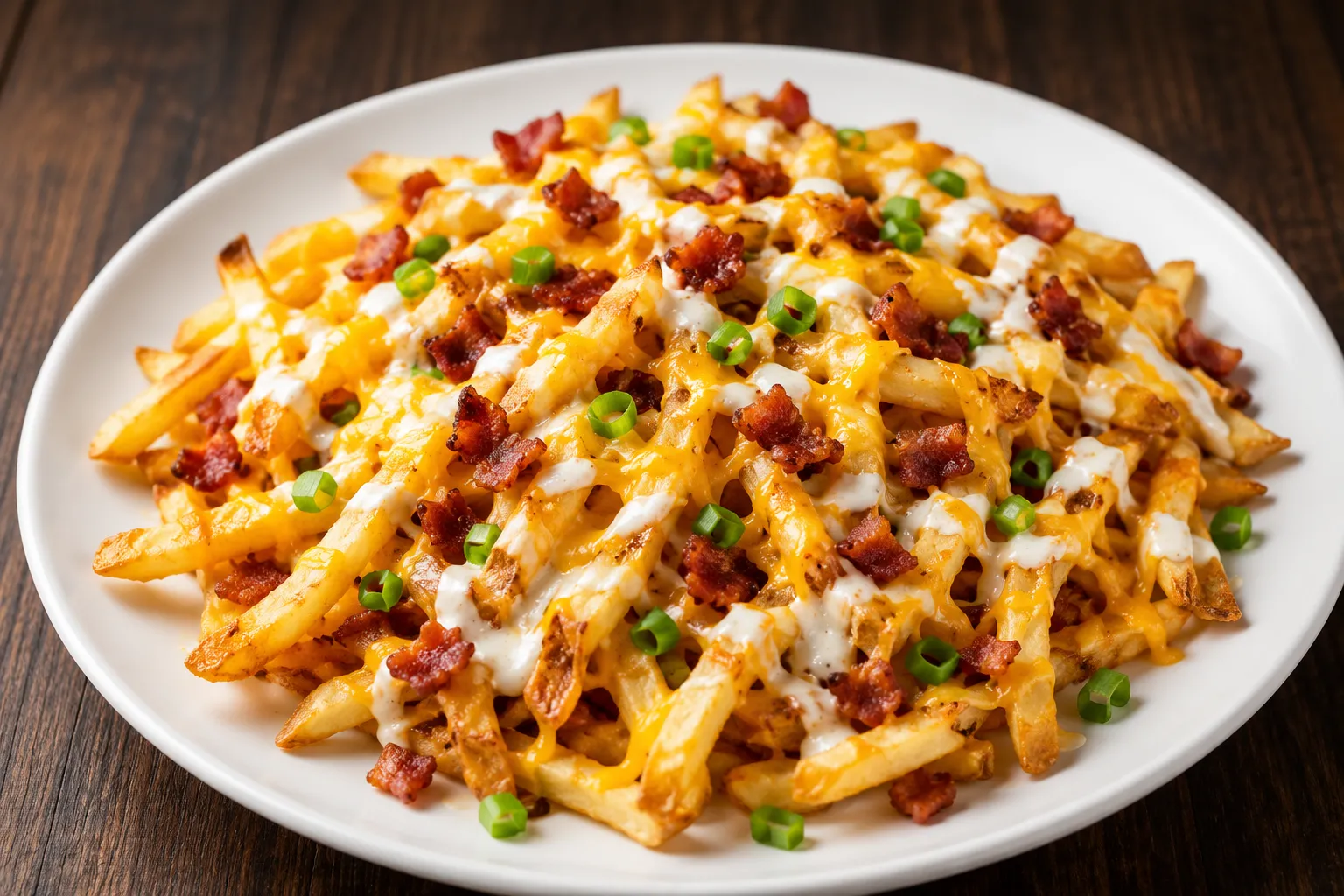 Loaded fries with melted cheese sauce and fresh toppings at DJ Donair & Poutine in Ellerslie, Edmonton